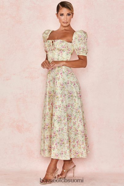 House of CB tallulah sitruuna kukka puff sleeve midi sundress Z000Z617 vaatetus
