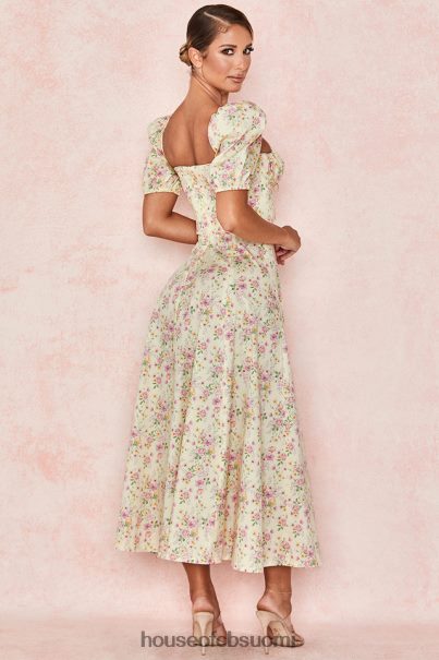 House of CB tallulah sitruuna kukka puff sleeve midi sundress Z000Z617 vaatetus