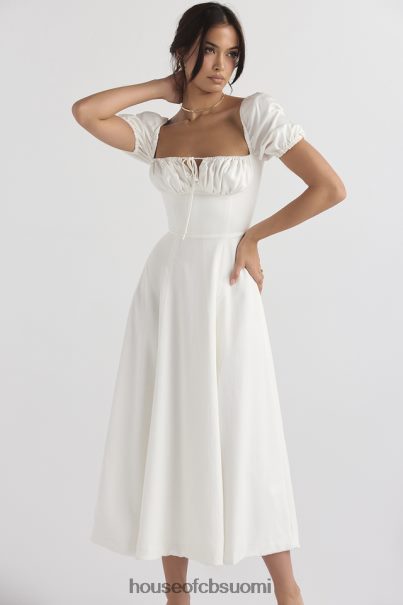 House of CB tallulah valkoinen puff sleeve midi sundress Z000Z440 vaatetus