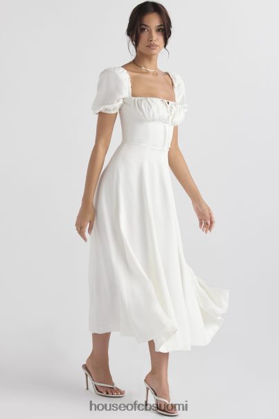 House of CB tallulah valkoinen puff sleeve midi sundress Z000Z440 vaatetus