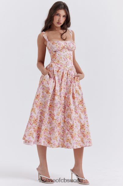House of CB tatiana pink print midi sundress Z000Z252 vaatetus