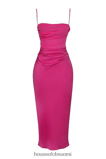 House of CB teia hot pink draped korsetti midi mekko Z000Z319 vaatetus