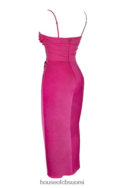 House of CB teia hot pink draped korsetti midi mekko Z000Z319 vaatetus