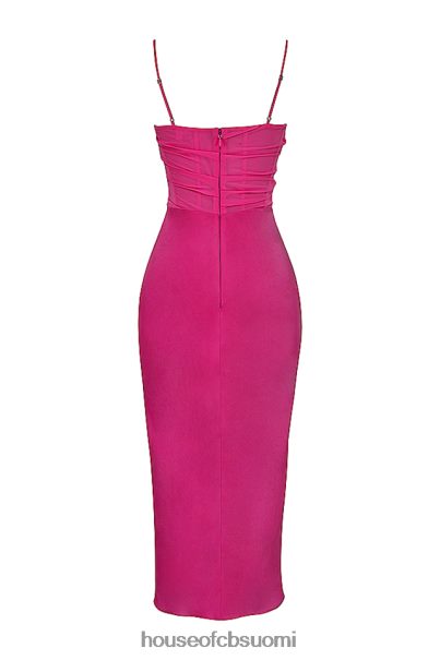 House of CB teia hot pink draped korsetti midi mekko Z000Z319 vaatetus