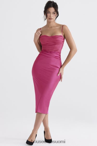 House of CB teia hot pink draped korsetti midi mekko Z000Z319 vaatetus