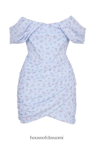 House of CB Luna sininen kukkainen draped korsetti minimekko Z000Z609 vaatetus