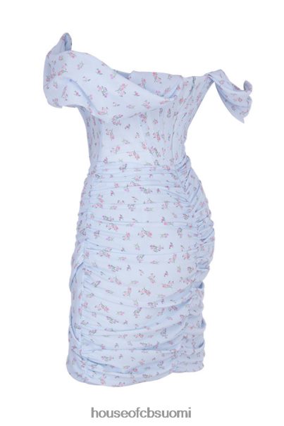 House of CB Luna sininen kukkainen draped korsetti minimekko Z000Z609 vaatetus