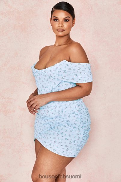 House of CB Luna sininen kukkainen draped korsetti minimekko Z000Z609 vaatetus