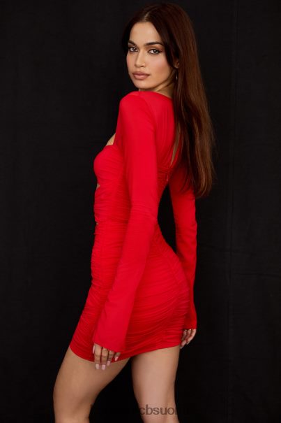 House of CB camille scarlet aidosta silkistä leikattu minimekko Z000Z499 vaatetus