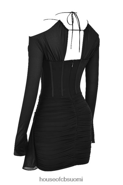 House of CB gianna musta aito silkki korsetti minimekko Z000Z501 vaatetus