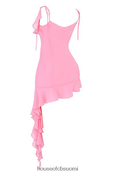 House of CB marcia ranskalainen pinkki röyhelöinen minimekko Z000Z195 vaatetus