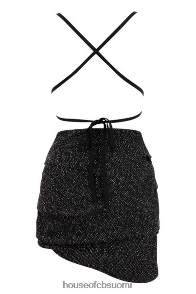 House of CB rheanna musta boucle draped minimekko Z000Z605 vaatetus