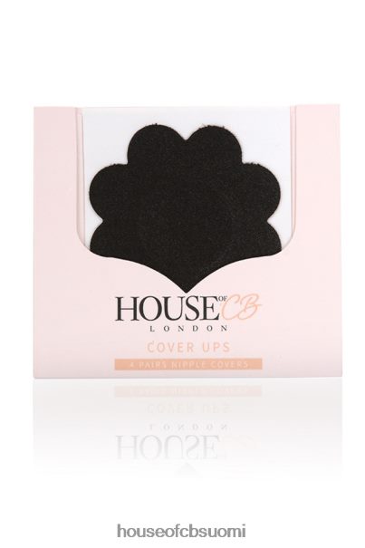 House of CB setti 4 mustaa kukkamuotoista nänninsuojusta Z000Z1321 vaatetus