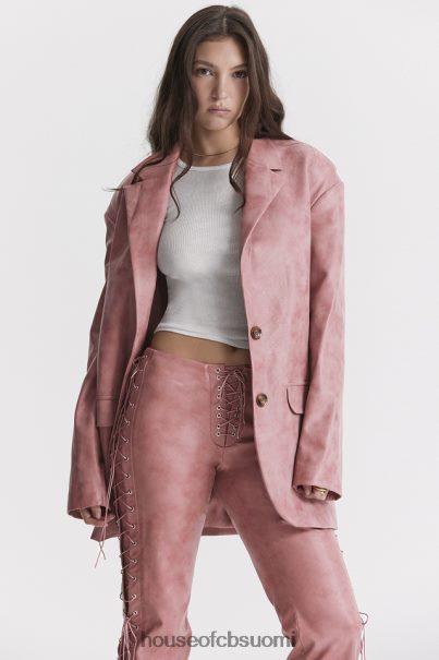 House of CB kiera lämmin pinkki vegaaninen nahkainen oversize bleiseri Z000Z1031 vaatetus