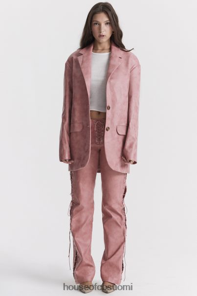House of CB kiera lämmin pinkki vegaaninen nahkainen oversize bleiseri Z000Z1031 vaatetus