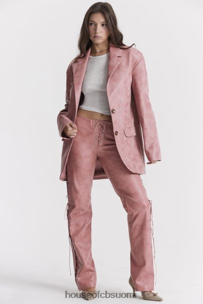 House of CB kiera lämmin pinkki vegaaninen nahkainen oversize bleiseri Z000Z1031 vaatetus