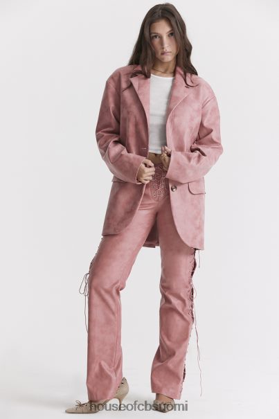 House of CB kiera lämmin pinkki vegaaninen nahkainen oversize bleiseri Z000Z1031 vaatetus