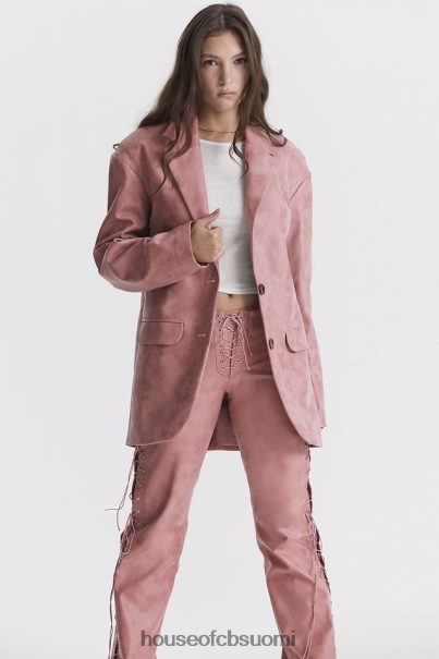 House of CB kiera lämmin pinkki vegaaninen nahkainen oversize bleiseri Z000Z1031 vaatetus