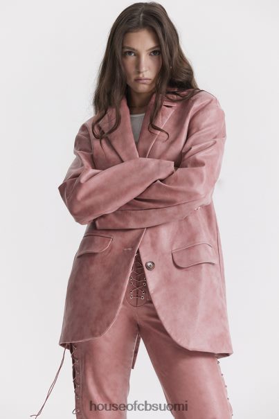 House of CB kiera lämmin pinkki vegaaninen nahkainen oversize bleiseri Z000Z1031 vaatetus