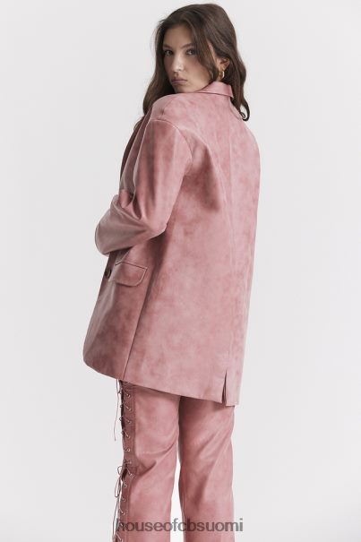 House of CB kiera lämmin pinkki vegaaninen nahkainen oversize bleiseri Z000Z1031 vaatetus