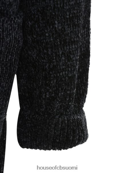House of CB celine musta chenille slouchy neuletakki Z000Z1052 vaatetus