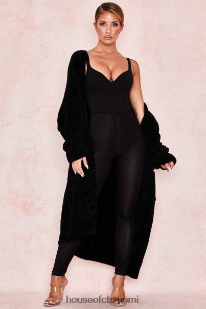 House of CB celine musta chenille slouchy neuletakki Z000Z1052 vaatetus