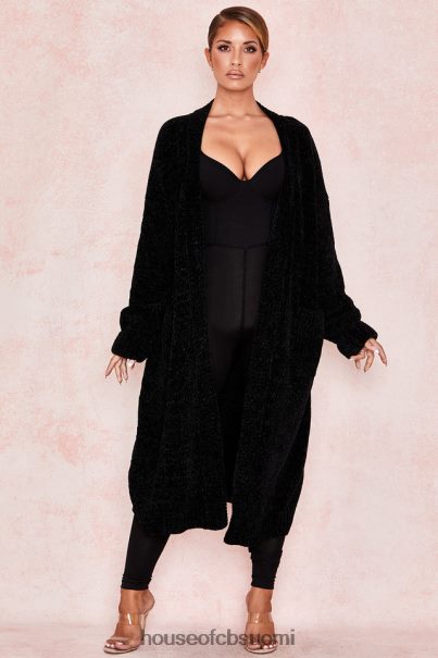 House of CB celine musta chenille slouchy neuletakki Z000Z1052 vaatetus