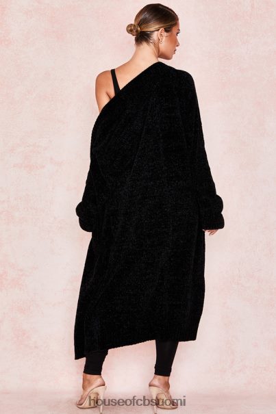 House of CB celine musta chenille slouchy neuletakki Z000Z1052 vaatetus