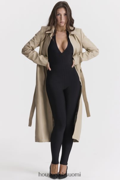 House of CB ariel beige vegaaninen nahkainen trenssitakki Z000Z1030 vaatetus