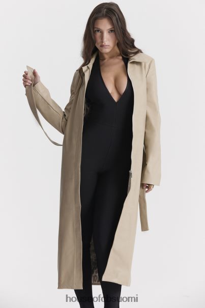 House of CB ariel beige vegaaninen nahkainen trenssitakki Z000Z1030 vaatetus
