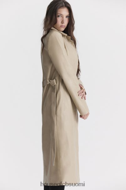House of CB ariel beige vegaaninen nahkainen trenssitakki Z000Z1030 vaatetus