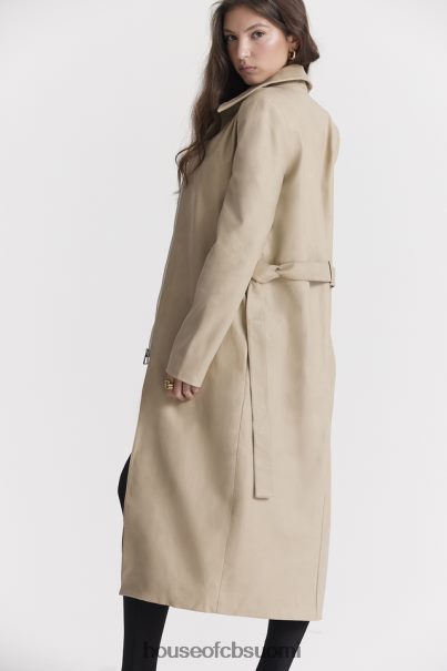 House of CB ariel beige vegaaninen nahkainen trenssitakki Z000Z1030 vaatetus