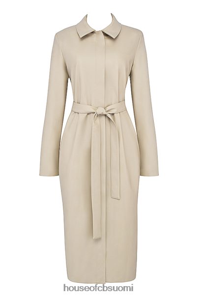 House of CB ariel beige vegaaninen nahkainen trenssitakki Z000Z1030 vaatetus