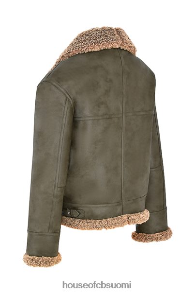 House of CB hullun armeijan vihreä vegaani shearling lentäjätakki Z000Z1038 vaatetus