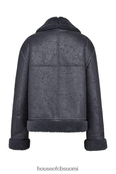 House of CB hullunharmaa vegaani shearling lentäjätakki Z000Z1026 vaatetus