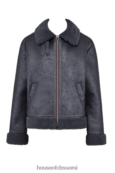 House of CB hullunharmaa vegaani shearling lentäjätakki Z000Z1026 vaatetus