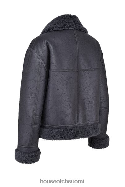 House of CB hullunharmaa vegaani shearling lentäjätakki Z000Z1026 vaatetus
