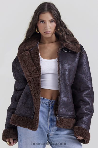 House of CB hullunruskea vegaani shearling lentäjätakki Z000Z1025 vaatetus