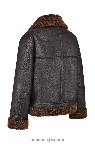 House of CB hullunruskea vegaani shearling lentäjätakki Z000Z1025 vaatetus