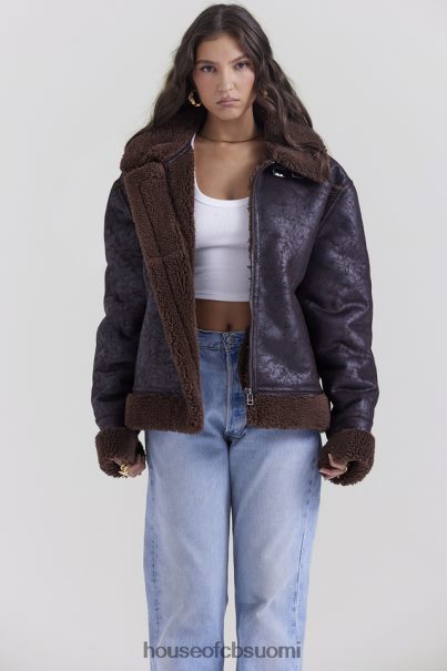House of CB hullunruskea vegaani shearling lentäjätakki Z000Z1025 vaatetus