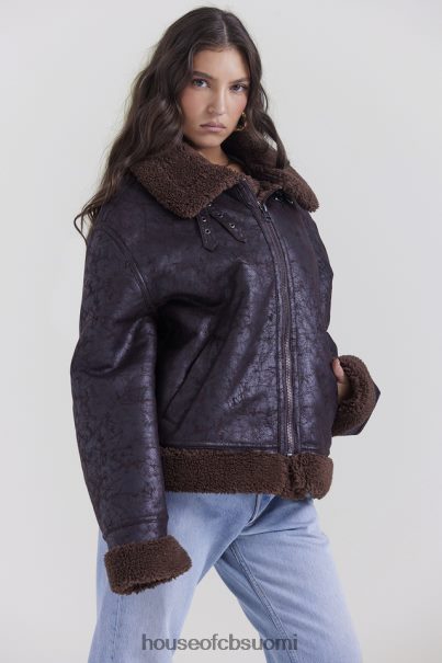 House of CB hullunruskea vegaani shearling lentäjätakki Z000Z1025 vaatetus