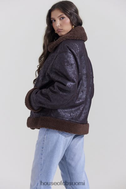 House of CB hullunruskea vegaani shearling lentäjätakki Z000Z1025 vaatetus