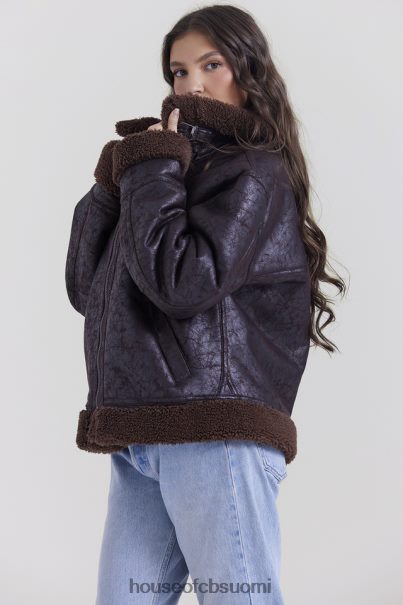House of CB hullunruskea vegaani shearling lentäjätakki Z000Z1025 vaatetus