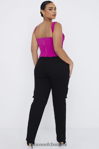 House of CB breanna mustat nauhalliset cargo-housut Z000Z957 vaatetus