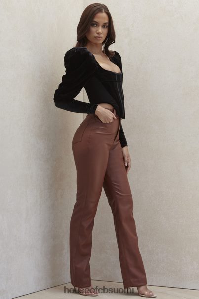 House of CB inaya tan stretch vegaaninen nahkahousut Z000Z1011 vaatetus