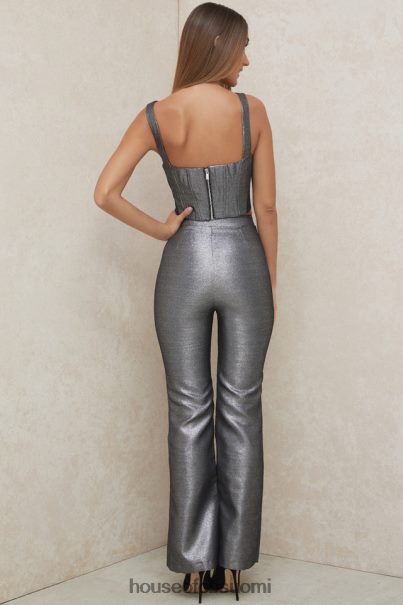House of CB jas hopeiset kick flare -housut Z000Z992 vaatetus
