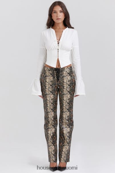 House of CB serina snake print vegaaniset nahkahousut Z000Z835 vaatetus