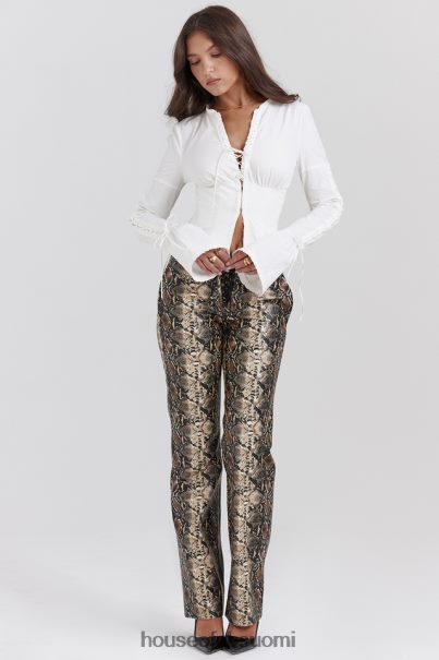 House of CB serina snake print vegaaniset nahkahousut Z000Z835 vaatetus