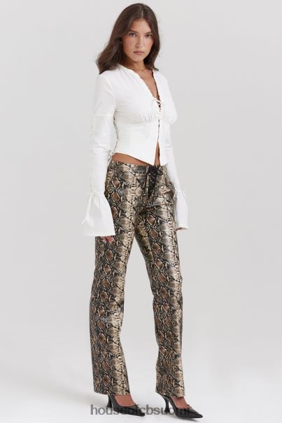 House of CB serina snake print vegaaniset nahkahousut Z000Z835 vaatetus