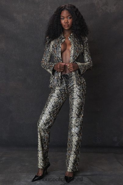 House of CB serina snake print vegaaniset nahkahousut Z000Z835 vaatetus
